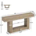 63-Inch Brown and Gray Slim Wooden Console Table for Entryway - image 23