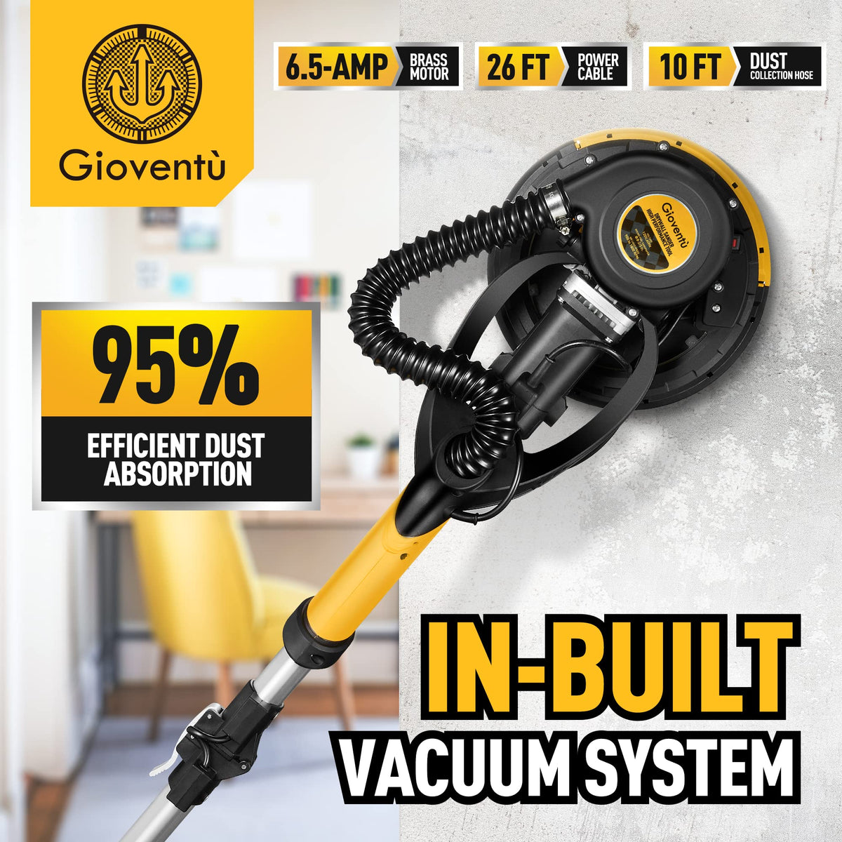 Giovent Electric Drywall Sander with Vacuum for Popcorn Ceiling - image 4