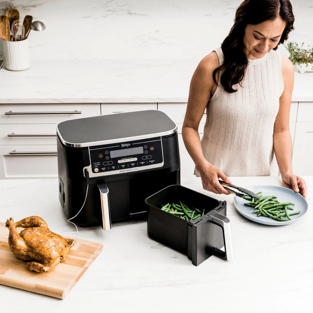 Ninja - Foodi 6-in-1 10-qt. XL 2-Basket Air Fryer with DualZone Technology and Smart Cook System - Black - image 5