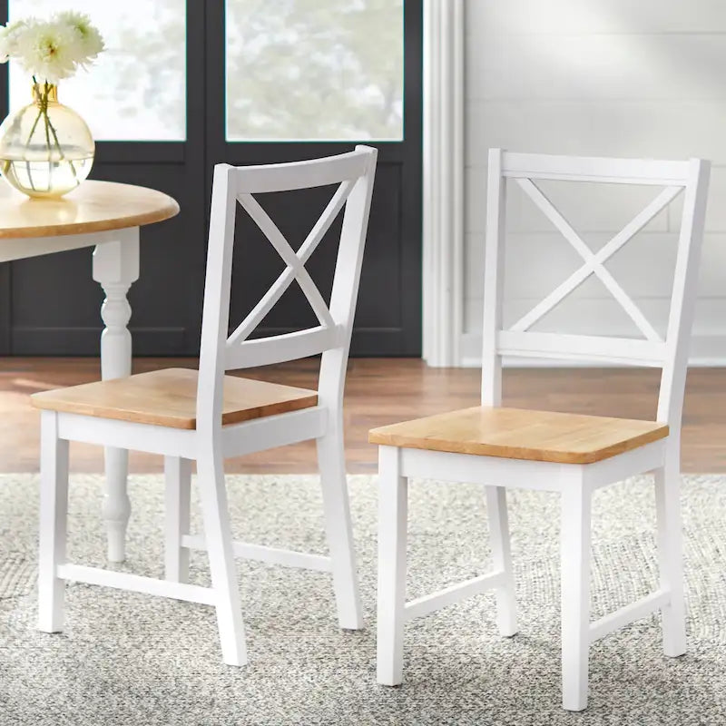Set of 2 Solid Wood Crossback Dining Chairs by Simple Living - image 17