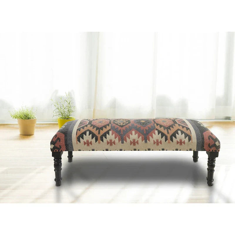 47-Inch Multicolored Southwestern Rectangular Bench - image 4