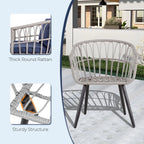 Ainfox 7 Pcs Outdoor Patio Furniture Sofa Set on Sale, Grey Rattan Grey Cushion - image 65