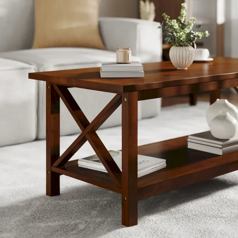 Classic Solid Wood Farmhouse Coffee Table - image 15
