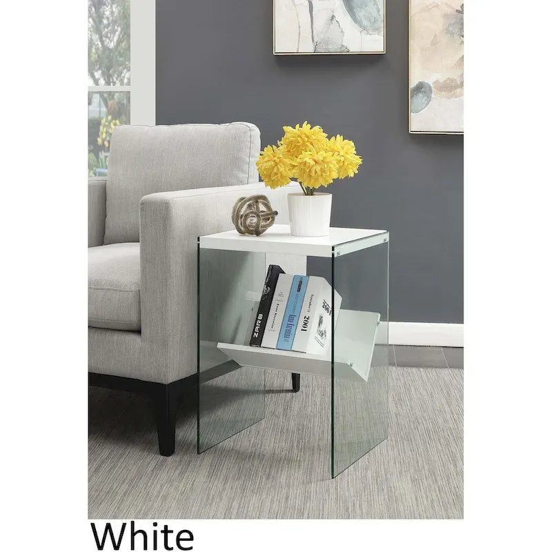 SoHo Glass End Table with Shelf by Convenience Concepts - image 17