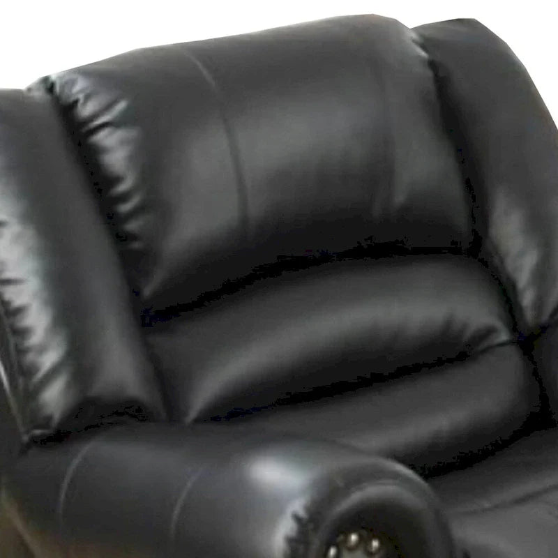 Comfort Plus Black Bonded Leather & Plywood Recliner/Glider - image 4