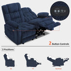 MCombo Power Loveseat Recliner, Electric Reclining Loveseat Sofa with Heat and Vibration, Cupholders, USB Charge Ports RS6314 - image 25