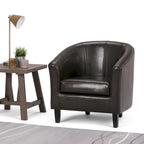 Modern Tub Accent Chair with Upholstered Seat and Wooden Legs - image 2