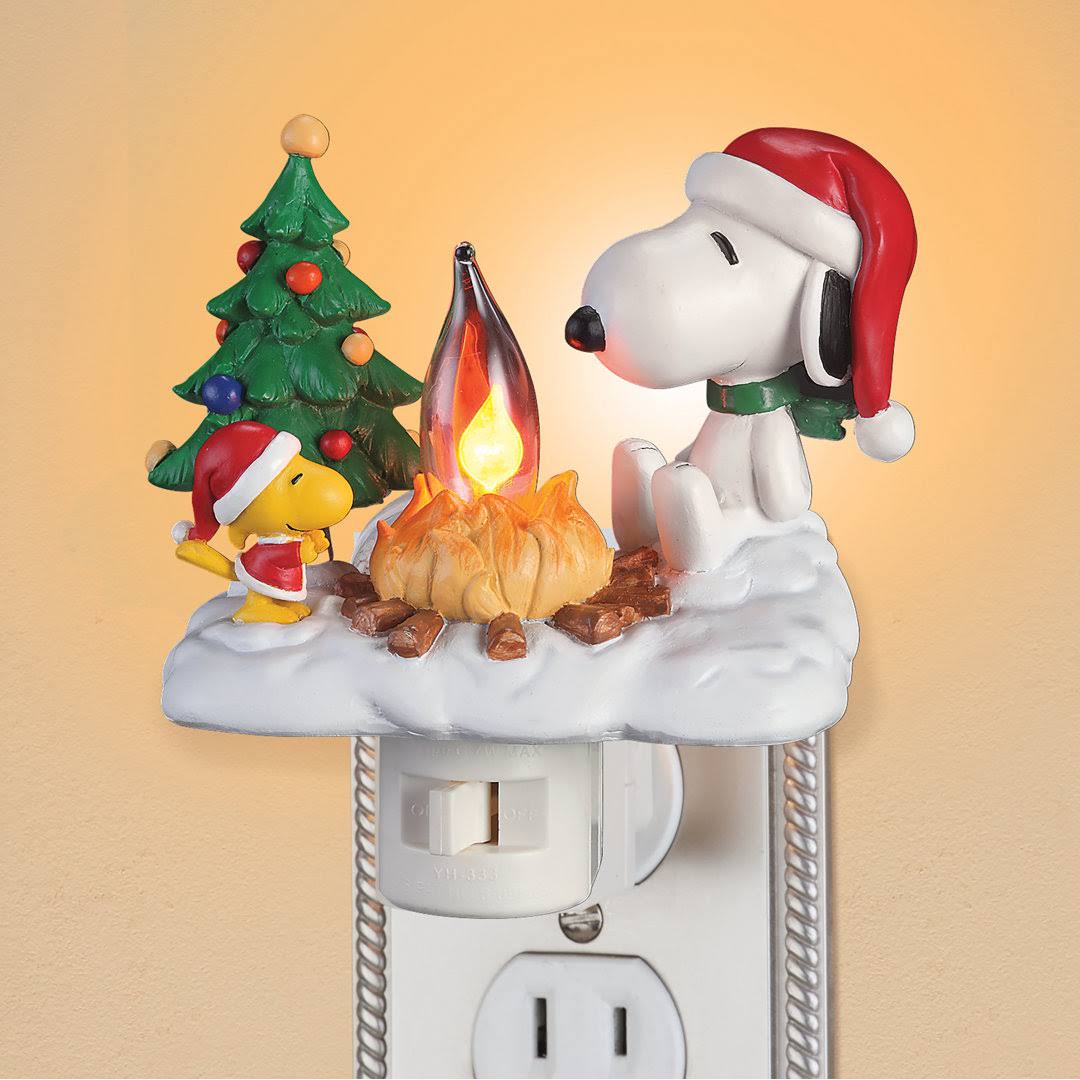 Roman Snoopy Woodstock Campfire Flickering Night Light - image 1