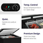 Northair 3.5 Cu Ft Chest Freezer, Black – Quiet Compressor, 2 Removable Baskets, 7 Temp Settings - image 6
