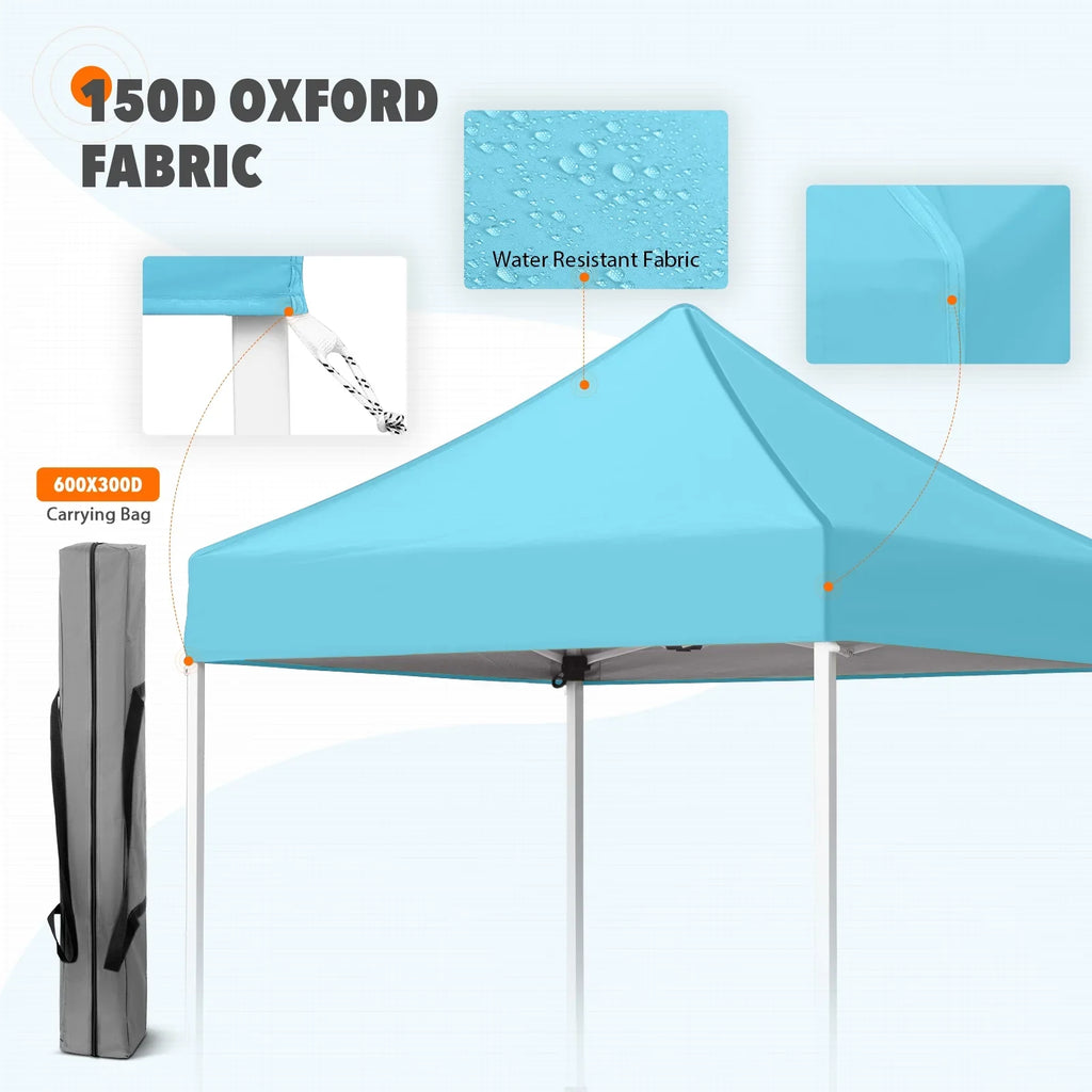 EAGLE PEAK 5x5 Pop up Canopy Tent Instant Outdoor Canopy Easy Set - up Straight Leg Folding Shelter（blue） - image 162