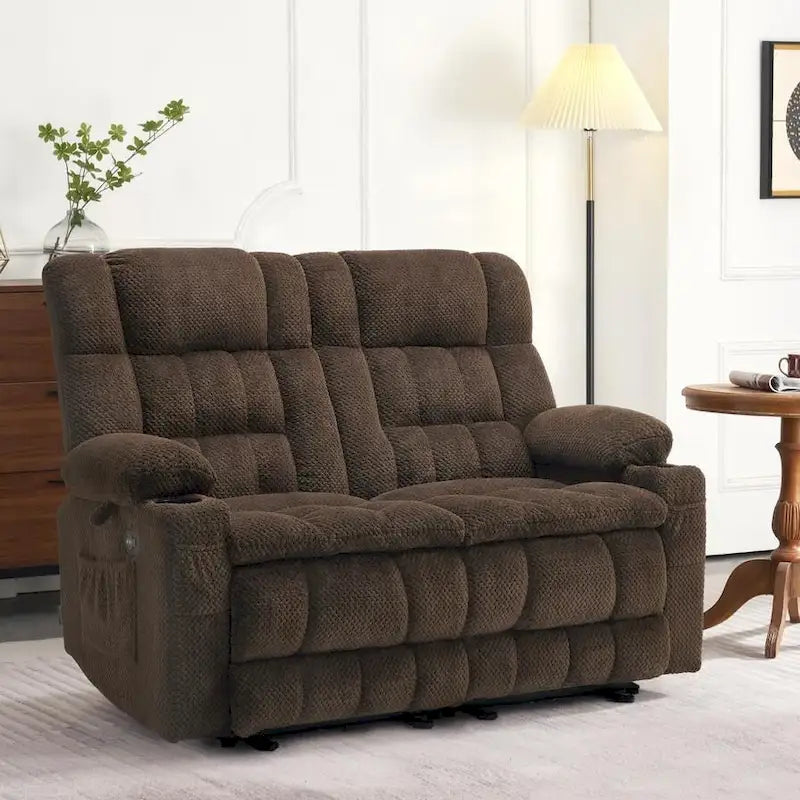 MCombo Power Loveseat Recliner, Electric Reclining Loveseat Sofa with Heat and Vibration, Cupholders, USB Charge Ports RS6314 - image 7