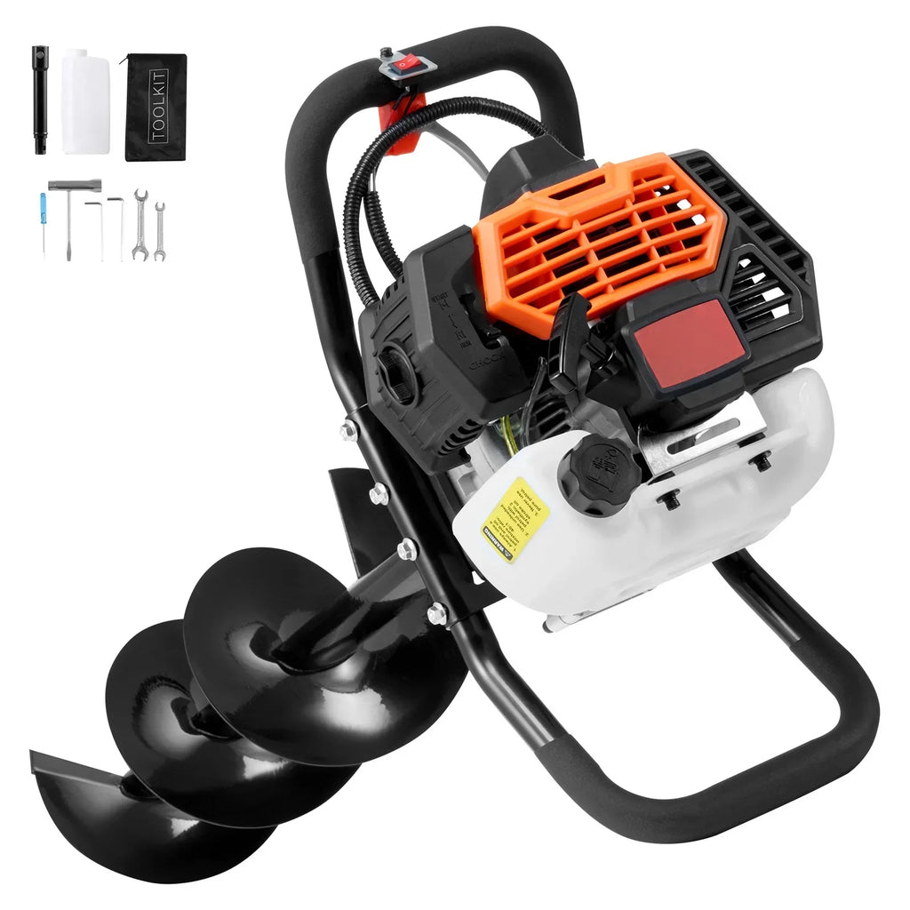 KFFKFF Gas Earth Auger, 52CC 1450W, Includes 8 Drill Bit & Extension Rod, Ideal for Garden, Farmland Fence - image 7