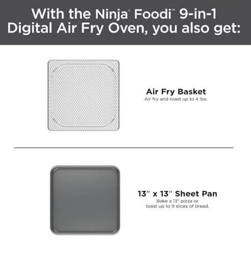 Ninja Foodi 9 in 1 Digital Air Fry Oven, Convection Oven, Toaster, Air Fryer with Flip Away Storage, Air Roast, Bake, Broil, Dehydrate, Reheat, Stainless Steel (102A) : Home & Kitchen - image 7
