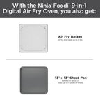 Ninja Foodi 9 in 1 Digital Air Fry Oven, Convection Oven, Toaster, Air Fryer with Flip Away Storage, Air Roast, Bake, Broil, Dehydrate, Reheat, Stainless Steel (102A) : Home & Kitchen - image 7