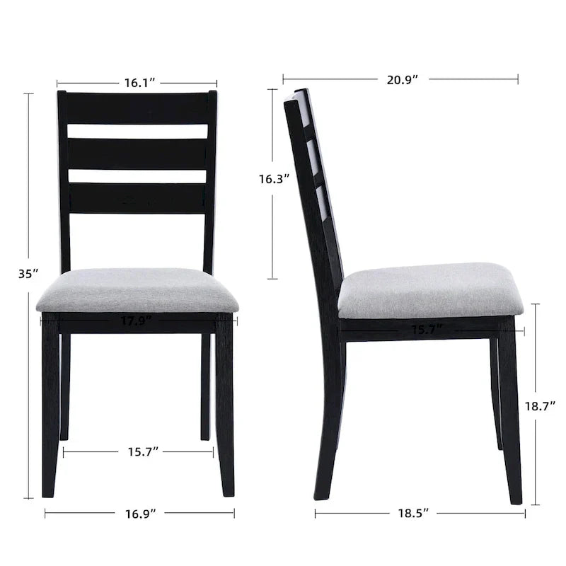 Set of 4 Slat Back Wooden Dining Chairs - image 18