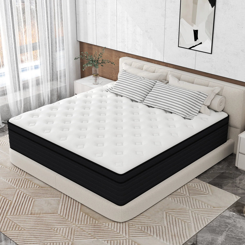 CICIMLU 12 inch Queen Mattress,Gel Memory Foam & Spring Hybrid Medium Comfort Mattress in a Box,CertiPUR-US - image 2
