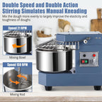 2025  8Qt Commercial Food Mixer, 450W Dual Rotating Dough Kneading Machine w Food-grade Stainless Steel Bowl, Security Shield & Timer, Commercial - image 6