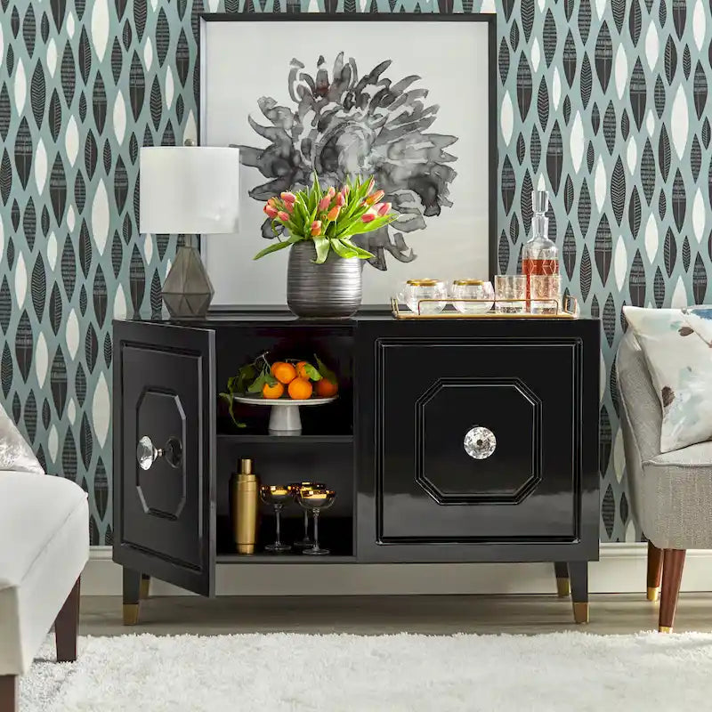 angelo:HOME Jaslene Glossy Glam Media Buffet Cabinet - image 7
