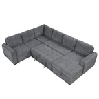 Roomfitters U-Shaped Sectional Sofa with Pull-Out Bed, Storage Chaise Lounge, and Integrated Charging Ports for Living Room - image 21