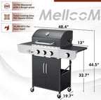 Upgraded 4 Burner BBQ Propane Gas Grill with Cast Iron Grates & Side Stove, 44,000 BTU Stainless Steel Burner Barbecue Grill for Patio, Camping, Outdoor Cooking. - image 30