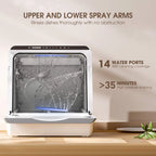 Portable Countertop Dishwashers, Compact Dishwashers with 5 L Built-in Water Tank & Inlet Hose, 5 Washing Programs, Baby Care, Air-Dry Function and LED Light for Small Apartments - image 5