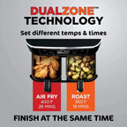 Ninja Foodi 10QT 6-in-1 DualZone Smart XL Air Fryer, 2 Independent 5QT Baskets, Smart Cook Thermometer, Match Cook, Smart Finish, Air Fry, Roast, Bake, Dehydrate, Reheat, Grey, DZ550 - image 14