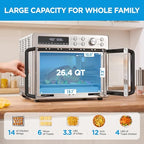 Midea Flexify French Door Toaster Oven Air Fryer Combo, 26.4 QT, Extra Large Air Fryer Countertop Oven 10 in 1 Combo, 25% Faster Cooking and 90% Less Oil, Stainless Steel : Home & Kitchen - image 3