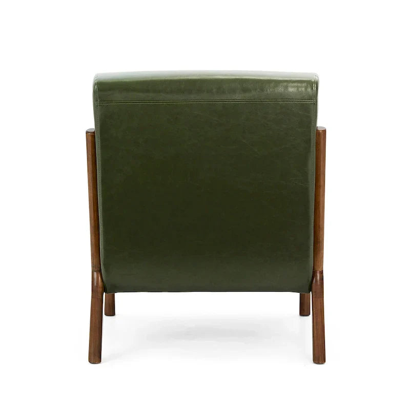 Glitzhome Set of 2 Mid-Century Modern PU Leather Accent Chairs - 30.75H with Cushions (25.75W x 33.75D) - image 30