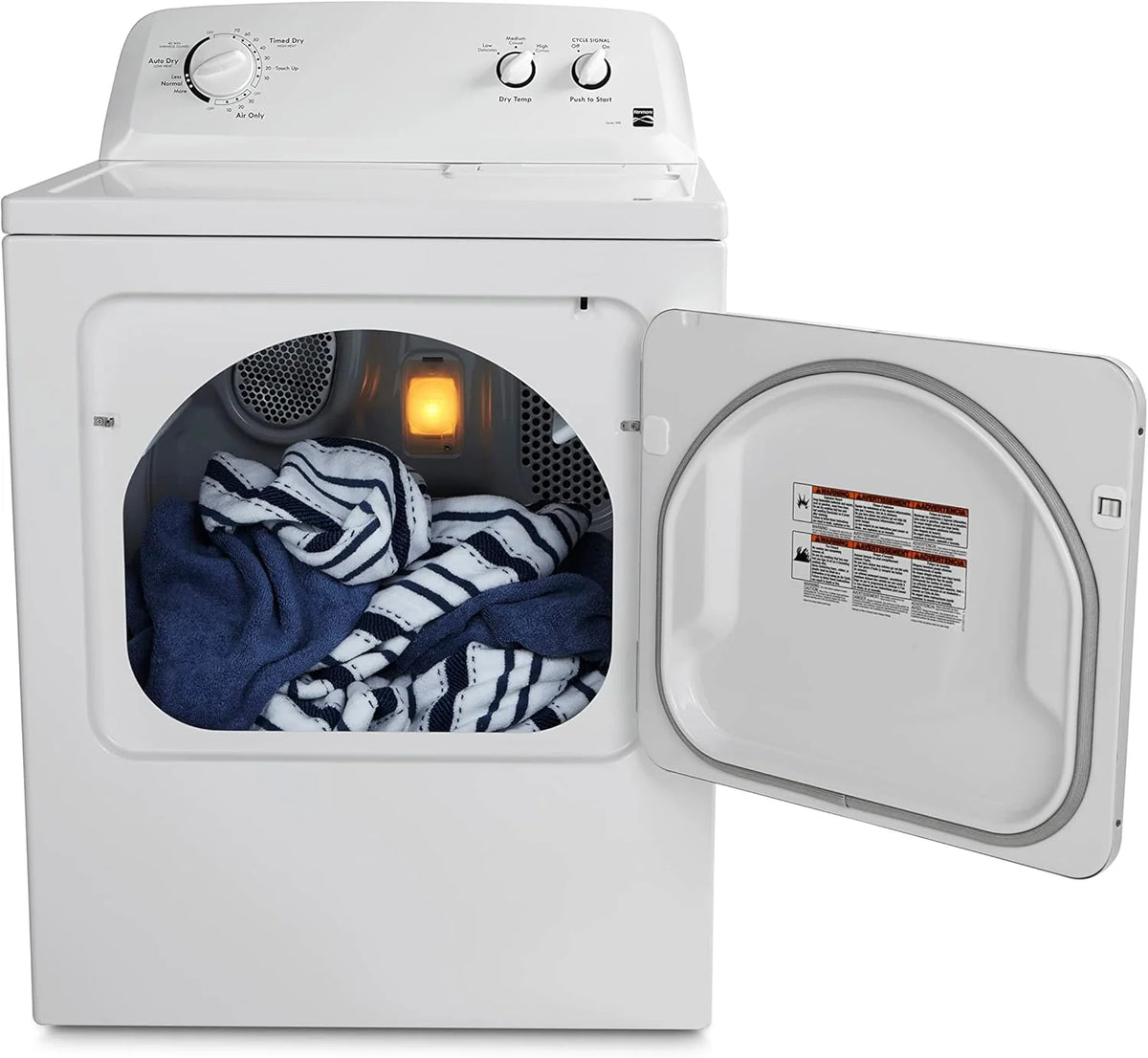 Kenmore 29′′ Front Load Electric Dryer with Wrinkle Guard and 7.0 Cubic Ft. Total Capacity, White - image 8