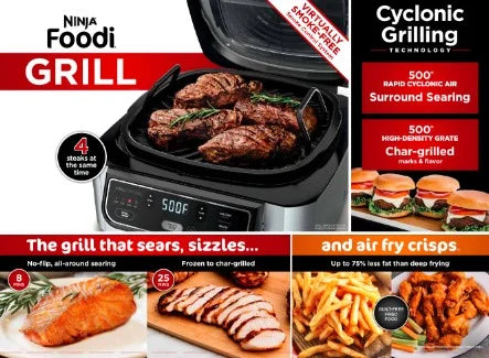 Foodi? 4-in-1 Indoor Grill with 4-Quart Air Fryer, Roast, & Bake, AG300 - image 7