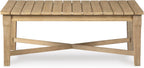 Signature Design by Ashley Clare View Coastal Outdoor Patio Eucalyptus Sofa with Cushions, Beige - image 65