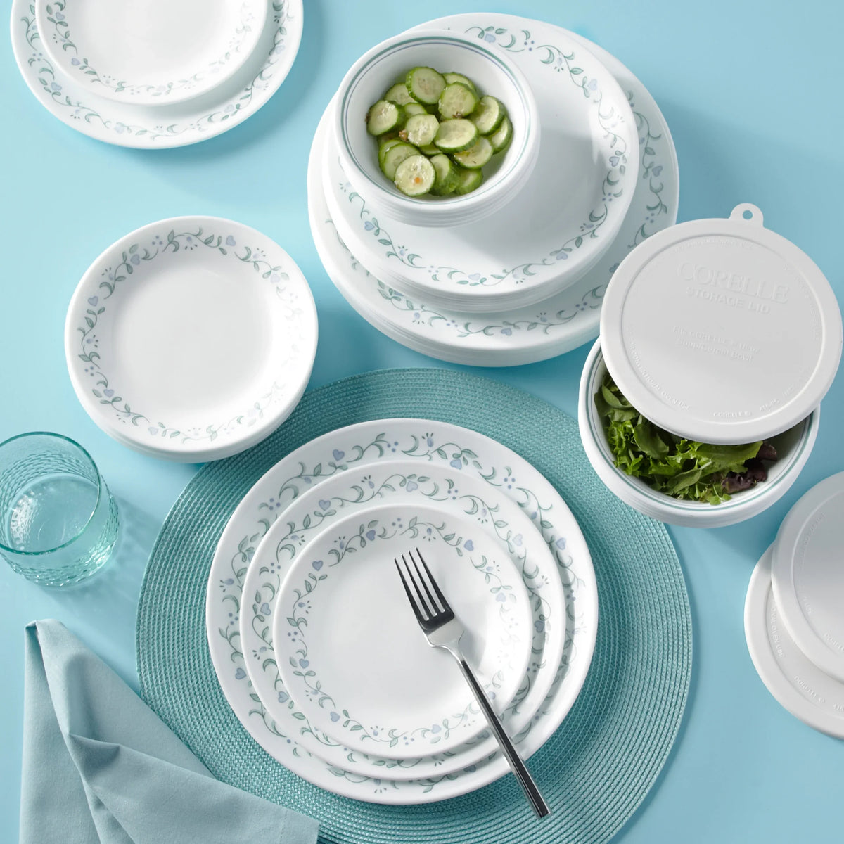 Corelle Country Cottage 66-Piece Glass Dinnerware Set (Service for 12) - image 5