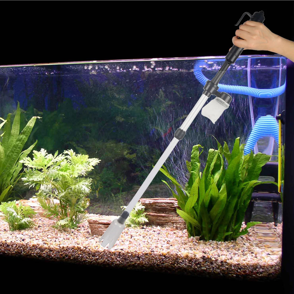 Battery Operated Aquarium Vacuum Gravel Cleaner Portable Fish Tank Cleaner Siphon Pump - image 5