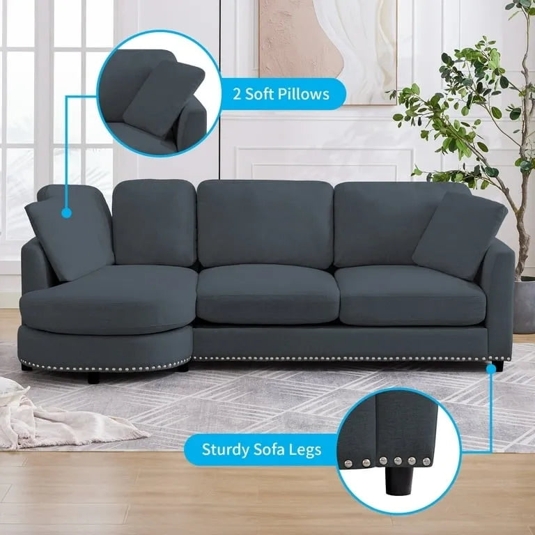 L Shape Sectional Sofa with Chaise and Cushioned Seating - image 9
