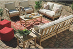 Signature Design by Ashley Clare View Coastal Outdoor Patio Eucalyptus Sofa with Cushions, Beige - image 23