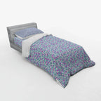 Floral Duvet Cover Set, Colorful Spring Blossom Flowers Repetitive Hand Drawn Like Pattern, Bedding Set with Shams and Fitted Sheet, 3 Sizes - image 5
