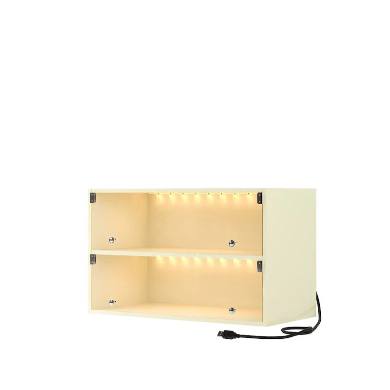 LED-Illuminated Glass Door Shoe Storage Cabinet for Sneakers - image 8