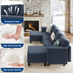 Modular Sectional Sofa, Convertible U Shaped Sofa Couch with High Density Memory Foam, 6 Seat Comfy Modular Sofa Couch for Living Room, Modern U Shaped Sectional Sofa, Dimgrey - image 26