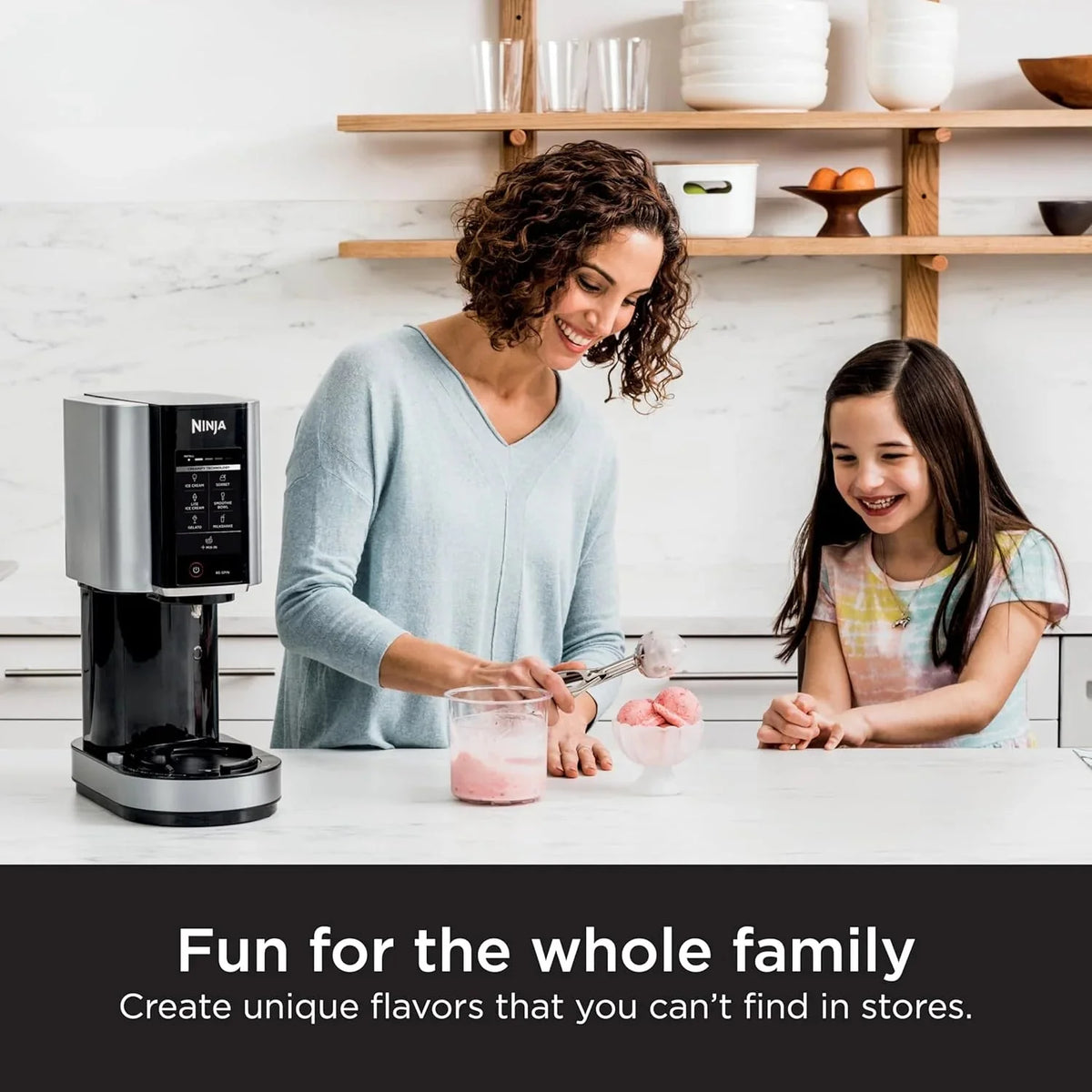 Ninja NC301 CREAMi Ice Cream Maker, for Gelato, Mix-ins, Milkshakes, Sorbet, Smoothie Bowls & More, 7 One-Touch Programs, with (2) Pint Containers & Lids, Compact Size, Perfect for Kids, Silver - image 2