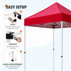 EAGLE PEAK 5x5 Pop up Canopy Tent Instant Outdoor Canopy Easy Set - up Straight Leg Folding Shelter（blue） - image 104