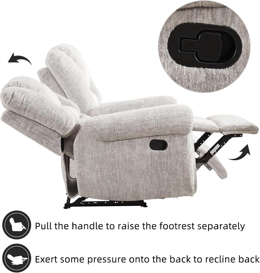 CANMOV Leather Recliner Chair, Classic and Traditional Manual Recliner Chair with Comfortable Arms and Back Single Sofa for Living Room, Nut Brown - image 22