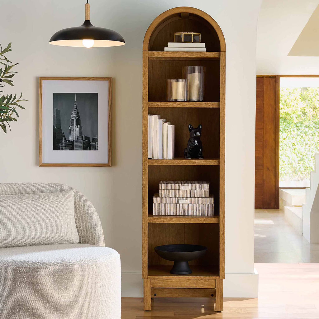 Better Homes & Gardens Juliet Narrow Arch Bookcase, Deep Green and Light Honey - image 7