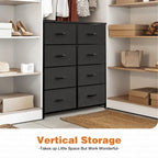 8-Drawer Tall Fabric Dresser with Wood Top and Sturdy Steel Frame - Stylish Bedroom Storage Solution - image 3