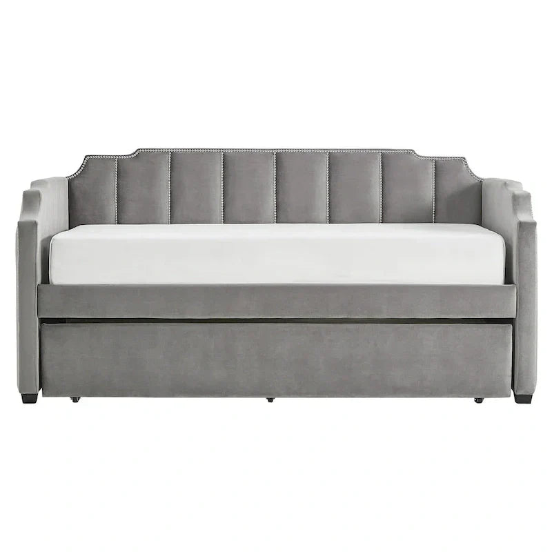 iNSPIRE Q Modern Chareau Glam Grey Velvet Daybed - image 13