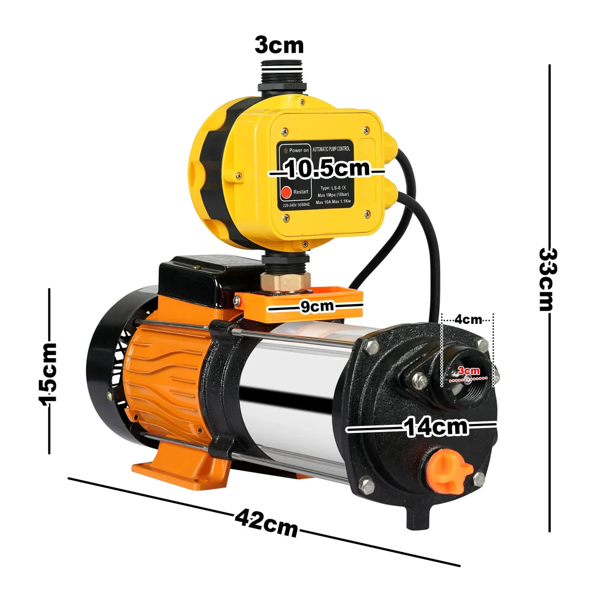2500W Water Pump With Pressure Controller - image 8