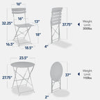 Best Choice Products 3-Piece Small Bistro Set, Folding Patio Furniture Set of 2 Chairs and Table - Black - image 86