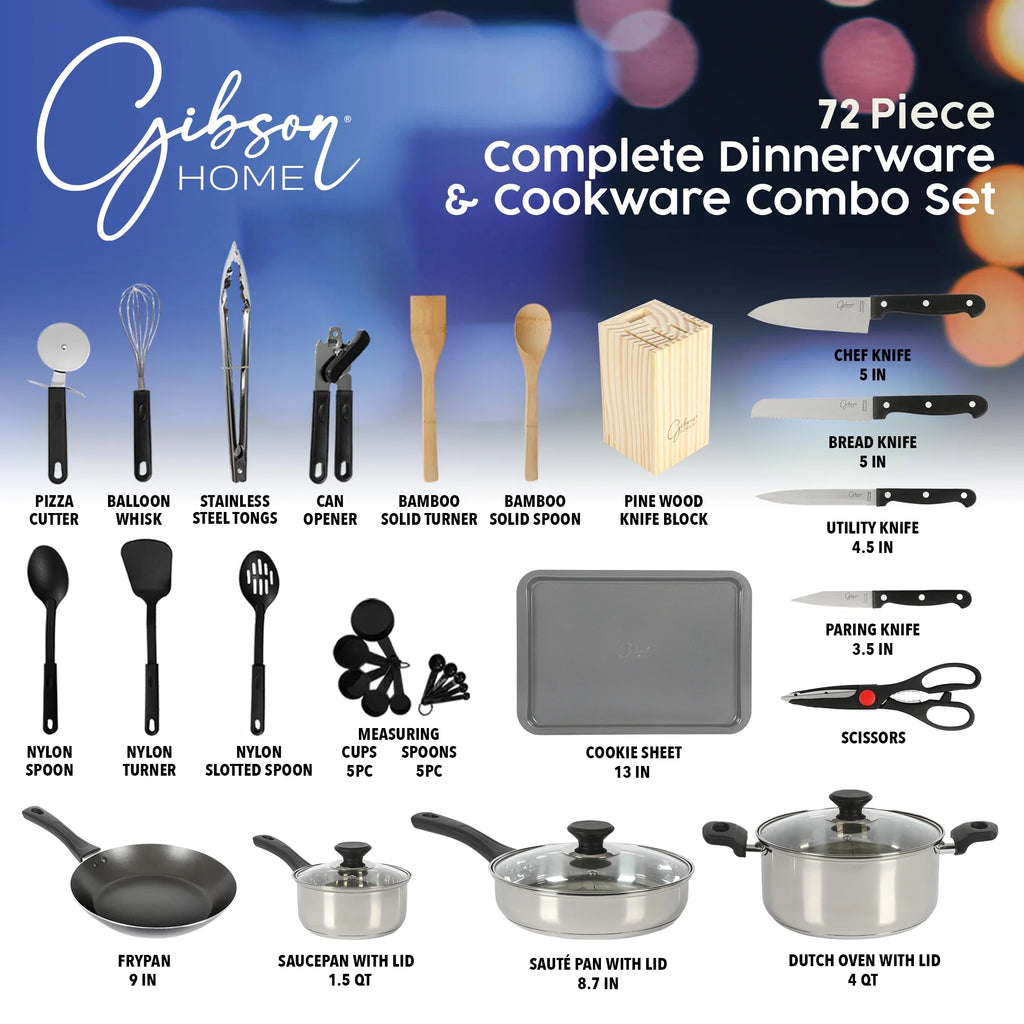 Gibson Home 71-Piece Stainless Steel Silver Cookware Combo Set - image 3