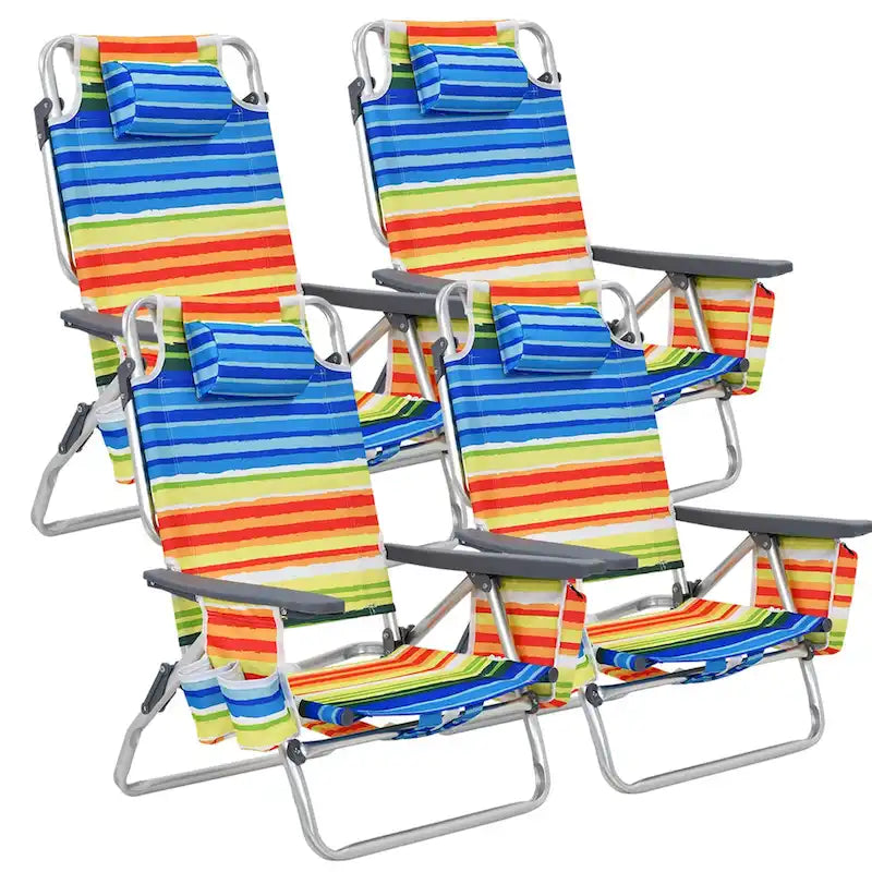 Costway 4-Pack Folding Backpack Beach Chair 5-Position Outdoor - See Details - image 6