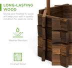 Best Choice Products Rustic Wooden Wishing Well Planter Outdoor Home Décor for Patio, Garden, Yard w/Hanging Bucket - image 4