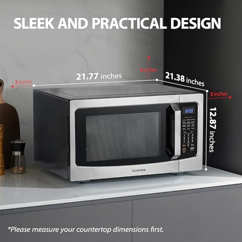 Toshiba Air Fryer Combo 4 in 1 Countertop Microwave Oven, Smart Sensor, Convection, Mute Function, Position Memory 13.6" Turntable, 1.5 Cu Ft, 1000W, Silver, ML EC42P(SS): Home & Kitchen - image 7